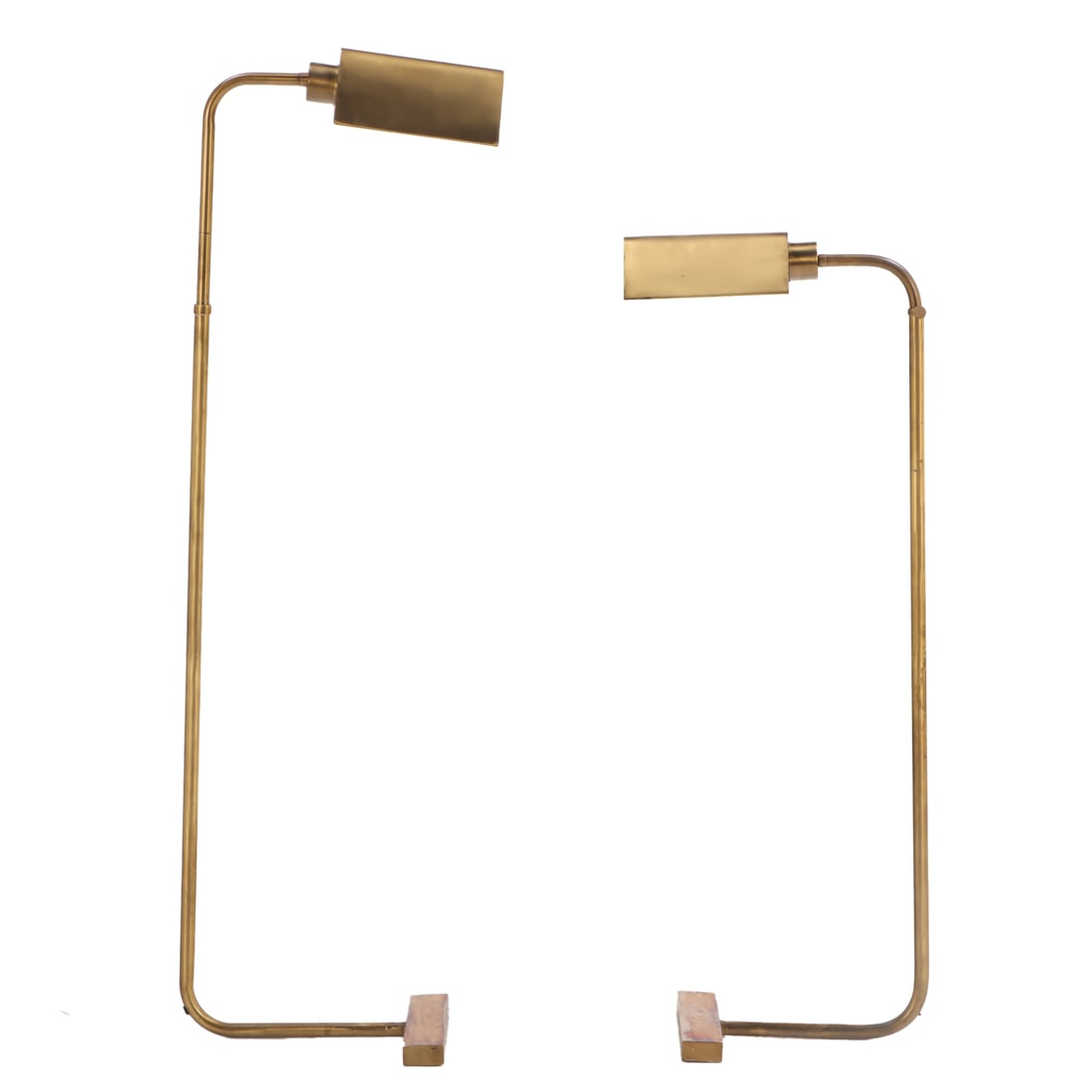 PAIR OF ADJUSTABLE BRASS FLOOR LAMPS ATTRIBUTED TO CEDRIC HARTMAN C 1975. (1 of 4)