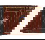 FRENCH BRONZE MOUNTED AND PARQUETRY INLAID SINGLE DOOR CREDENZA C 1900 HAVING A PAINTED PORCELAIN