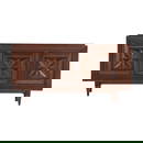 FRENCH OAK SIDEBOARD HAVING THREE DOORS WITH GEOMETRIC DESIGN IN THE MANNER OF CHARLES DUDOUYT