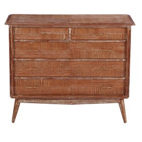 FRENCH CERUSED OAK FIVE DRAWER DRESSER C 1950.
