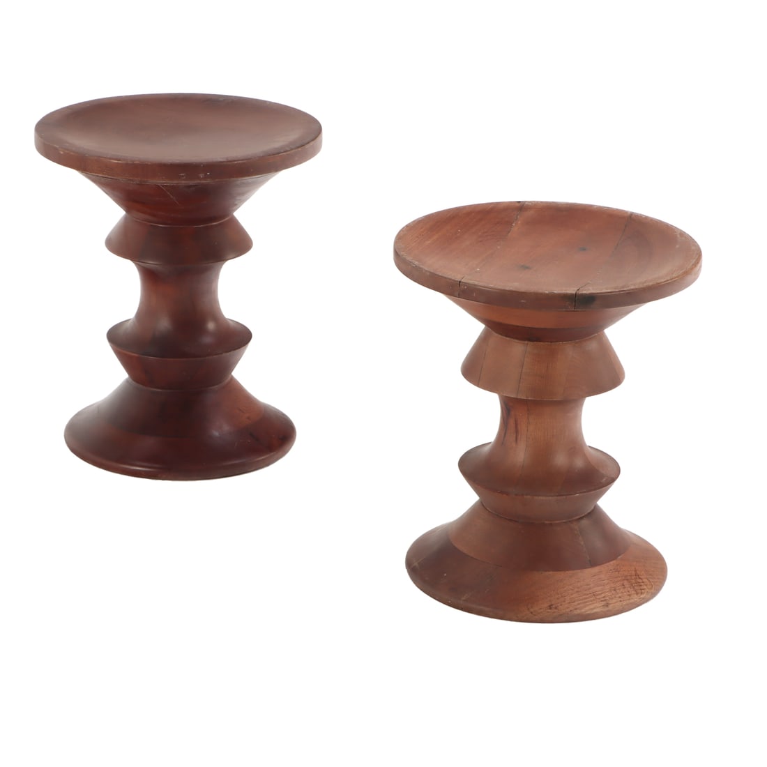 CHARLES EAMES (1907-1978) & RAY EAMES (1912-1988) FOR HERMAN MILLER PAIR OF TIME LIFE STOOLS IN (1 of 3)