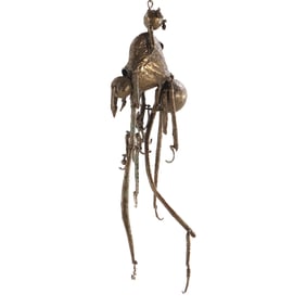 PAL KEPENYES (HUNGARIAN 1926 - 2021) BRUTALIST BRONZE PATINATED HANGING SCULPTURE.