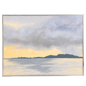 ROBERT ANGELOCH (NEW YORK, 1922 - 2011) LARGE OIL ON CANVAS SEA LANDSCAPE