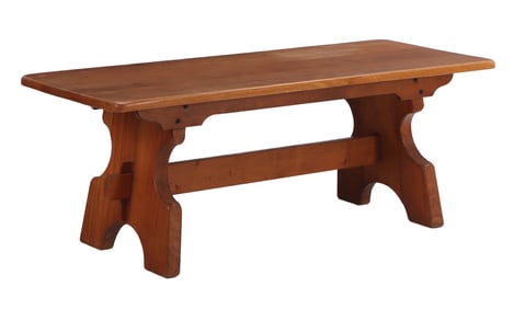 FRENCH OAK BRUTALIST STYLE PLANT TOP TABLE WITH MORTIS AND TENON CONSTRUCTION C 1960. GREAT FOR