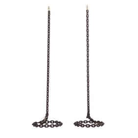 PAIR BRUTALIST STYLE CHAIN LINK FORM FLOOR LAMPS.