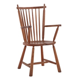 SWEDISH OAK ARM CHAIR IN THE BRUTALIST STYLE C 1940.