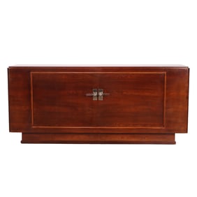 BRAZILIAN ROSEWOOD SIDEBOARD OR BUFFET BY JULES LELEU C 1934 HAVING LUCITE HANDLES