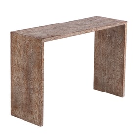 CERUSED OAK CONSOLE TABLE IN THE MANNER OF JEAN-MICHEL FRANK.