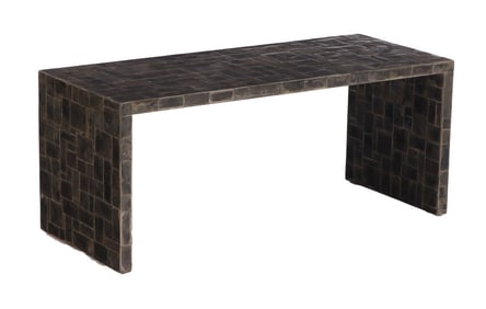 MICA COVERED LOW TABLE IN THE MANNER OF JEAN- MICHEL FRANK.