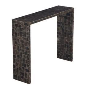 MICA COVERED CONSOLE TABLE IN THE MANNER OF JEAN- MICHEL FRANK.