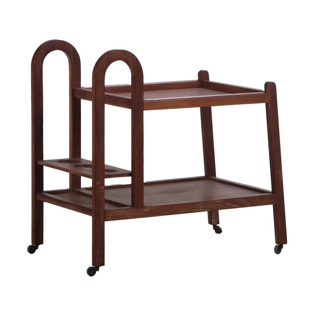 FRENCH CERUSED OAK BAR CART C 1940. (1 of 5)