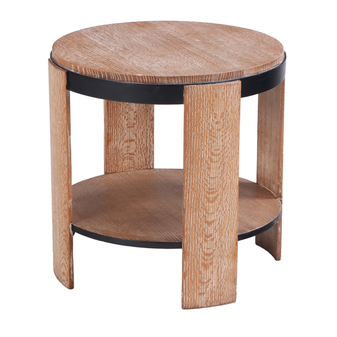 FRENCH CERUSED OAK ART DECO TABLE WITH EBONIZED HIGHLIGHTS C 1935. (1 of 5)