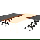 COPPER TOP TABLE HAVING CAST IRON BASES WITH GOTHIC TREFOIL DESIGN. BRANDED DAVID TEAGUE DESIGN