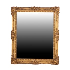FRENCH GILTWOOD AND GESSO MIRROR WITH ORNATE DETAILS C 1920.