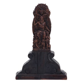 SATANIC WOOD SCULPTURE OF BAPHOMET