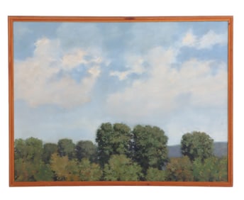 RICHARD LEWIS CROZIER (AMERICAN, B. 1944) A LARGE SUMMER LANDSCAPE DEPICTING THE TREE CANOPY AND