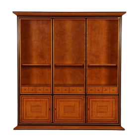 LARGE FRENCH OPEN BOOKCASE WITH CUPBOARD BASE. DISMANTLES FOR TRANSPORT.
