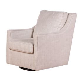 LARGE UPHOLSTERED LOUNGE CHAIR BY CR LAINE THAT BOTH ROCKS AND SWIVELS.