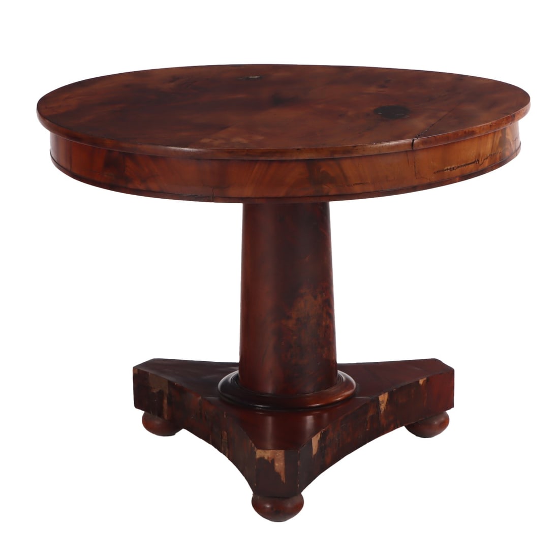ROUND MAHOGANY EMPIRE CENTER TABLE C 1840. (1 of 5)