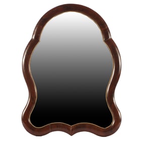 A SECOND EMPIRE  MIRROR WITH BEADED TRIM.