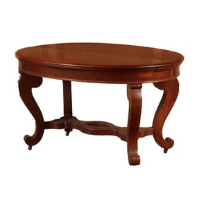UNUSUAL OVAL EMPIRE DINING TABLE HAVING THREE LARGE LEAVES C 1850.