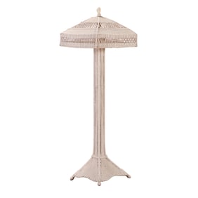 PAINTED WICKER FLOOR LAMP C 1900.