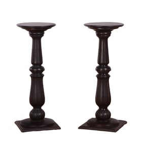 PAI ROF MAHOGANY TURNED PEDESTALS
