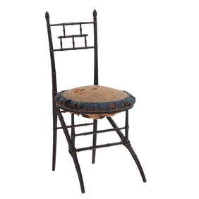 HUNZINGER EBONIZED SIDE CHAIR WITH TURNED ELEMENTS C 1880.