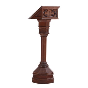 OAK LECTURN WITH GOTHIC MOTIFS C 1900.