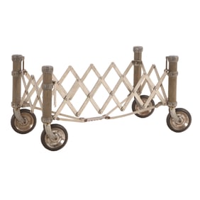 ACCORDIAN METAL CASKET TROLLEY C 1930.
