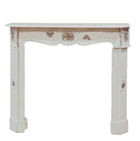 FRENCH LOUIS XV STYLE BRONZE MOUNTED MARBLE MANTEL C 1900. DISMANTLES FOR TRANSPORT.