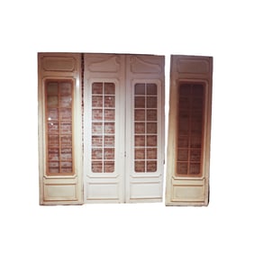 GRAND SET OF FOUR FRENCH ACCORDIAN ACTION DOORS C 1900.