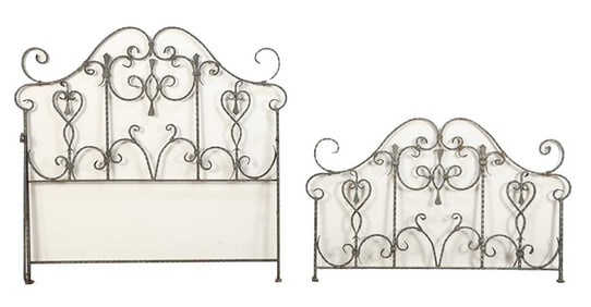 HAND WROUGHT IRON QUEEN SIZE HEADBOARD & FOOTBOARD
