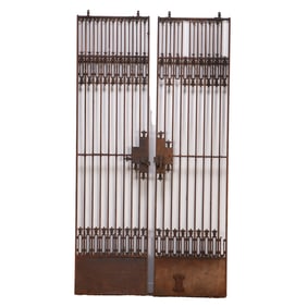 PAIR OF CAST AND WROUGHT IRON PANELS C 1890. 22.5" WIDE EACH PANEL.