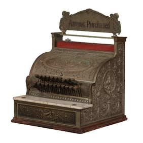 NCR ANTIQUE CASH REGISTER WITH KEYS.