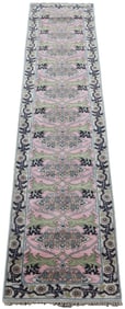 A WILLIAM MORRIS STYLE ARTS AND CRAFT RUNNER RUG 2'8' X 12'