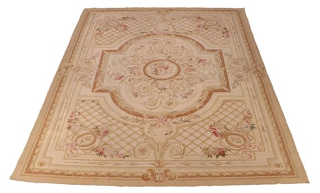AN AUBUSSON RUG C.1990 8'7" X 12'8"