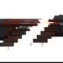 BRAZILIAN ROSEWOOD AND CHROME DOUBLE PEDESTAL DESK C 1960.