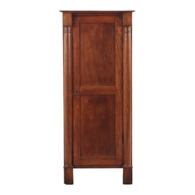 UNUSUAL PETITE NINETEENTH CENTURY FRENCH WALNUT EMPIRE STYLE CABINET HAVING A SINGLE DOOR OPENING