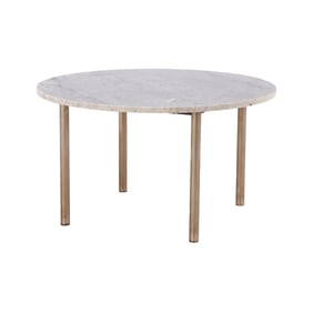 ITALIAN MARBLE TOP TABLE WITH STEEL LEGS SUPPORTING A CARRARA TOP C 1960.