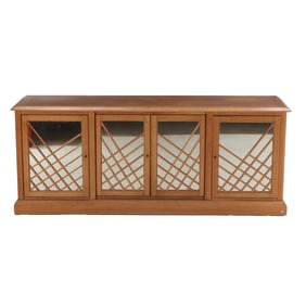 FRENCH OAK SIDEBOARD ATTRIBUTED TO JEAN CLAUDE MAHEY C 1980.
