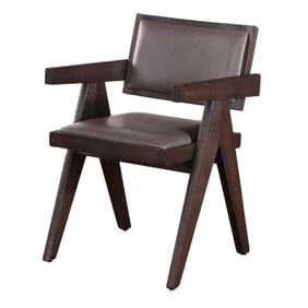 A MODERN CERUSED OAK ARM CHAIR IN THE MANNER OF PIERRE JEANNERET