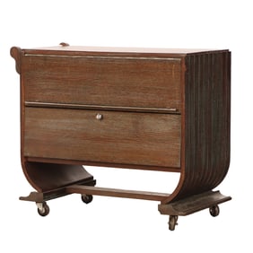 GREAT QUALITY FRENCH CERUSED OAK BAR CABINET HAVING DROP DOWN AND LIFT UP DOORS