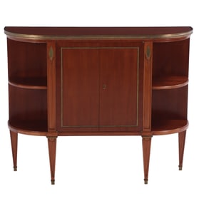 MAHOGANY DIRECTOIRE STYLE BRONZE MOUNTED CREDENZA C 1950 ATTRIBUTED TO JANSEN.