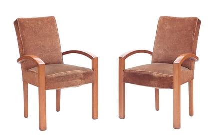 PAIR OF FRENCH OPEN ARM CHAIRS C 1945.