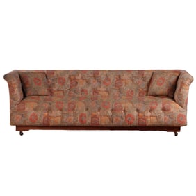 CUSTOM MADE BUTTON BACK UPHOLSTERED SOFA C 1960.