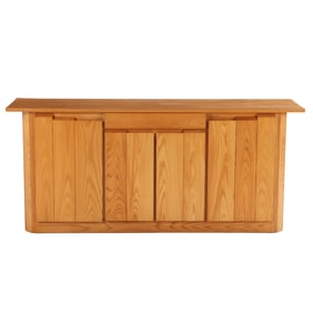 AN ELM SIDEBOARD BY MAISON REGAIN C 1970