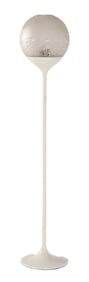 ENAMELED IRON AND TEXTURED GLASS FLOOR LAMP C 1960.