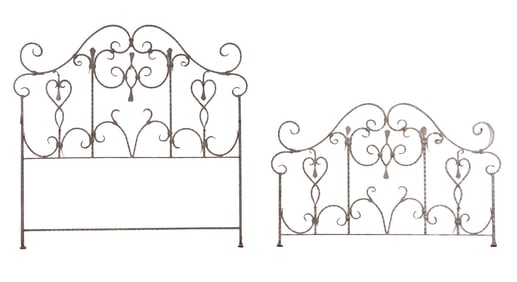 HAND WROUGHT IRON QUEEN SIZE HEADBOARD AND FOOTBOARD