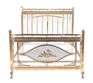 FULL SIZE ITALIAN BRASS BED C 1920